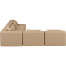 Meridian Cube Tan Vegan Leather Modular Sectional IMAGE 5