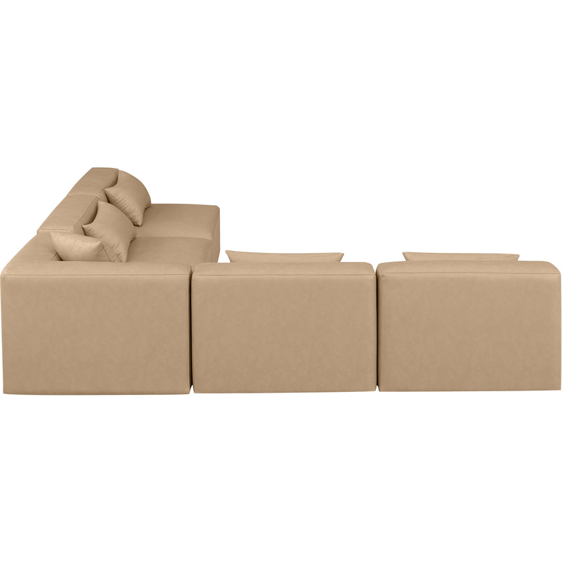 Meridian Cube Tan Vegan Leather Modular Sectional IMAGE 5