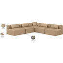 Meridian Cube Tan Vegan Leather Modular Sectional IMAGE 9