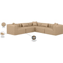 Meridian Cube Tan Vegan Leather Modular Sectional IMAGE 10