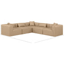 Meridian Cube Tan Vegan Leather Modular Sectional IMAGE 11