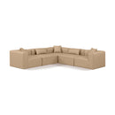 Meridian Cube Tan Vegan Leather Modular Sectional IMAGE 1