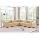 Meridian Cube Tan Vegan Leather Modular Sectional IMAGE 2
