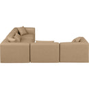 Meridian Cube Tan Vegan Leather Modular Sectional IMAGE 5