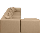 Meridian Cube Tan Vegan Leather Modular Sectional IMAGE 5
