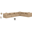 Meridian Cube Tan Vegan Leather Modular Sectional IMAGE 10