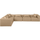 Meridian Cube Tan Vegan Leather Modular Sectional IMAGE 3
