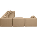 Meridian Cube Tan Vegan Leather Modular Sectional IMAGE 4