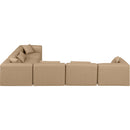 Meridian Cube Tan Vegan Leather Modular Sectional IMAGE 5