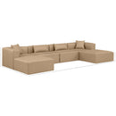 Meridian Cube Tan Vegan Leather Modular Sectional IMAGE 10