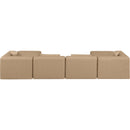 Meridian Cube Tan Vegan Leather Modular Sectional IMAGE 3