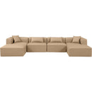Meridian Cube Tan Vegan Leather Modular Sectional IMAGE 4