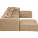 Meridian Cube Tan Vegan Leather Modular Sectional IMAGE 5
