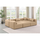 Meridian Cube Tan Vegan Leather Modular Sectional IMAGE 2