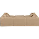 Meridian Cube Tan Vegan Leather Modular Sectional IMAGE 3