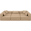 Meridian Cube Tan Vegan Leather Modular Sectional IMAGE 4