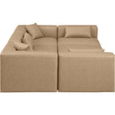Meridian Cube Tan Vegan Leather Modular Sectional IMAGE 5