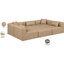 Meridian Cube Tan Vegan Leather Modular Sectional IMAGE 8