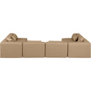 Meridian Cube Tan Vegan Leather Modular Sectional IMAGE 3