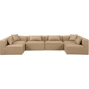 Meridian Cube Tan Vegan Leather Modular Sectional IMAGE 4