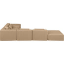 Meridian Cube Tan Vegan Leather Modular Sectional IMAGE 5