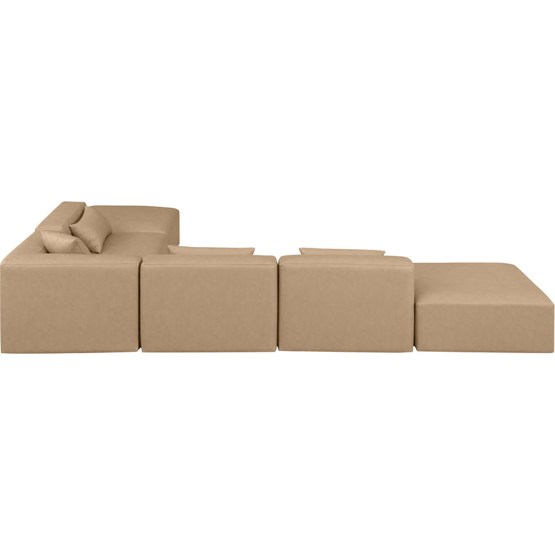Meridian Cube Tan Vegan Leather Modular Sectional IMAGE 5