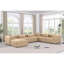 Meridian Cube Tan Vegan Leather Modular Sectional IMAGE 2