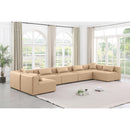 Meridian Cube Tan Vegan Leather Modular Sectional IMAGE 2