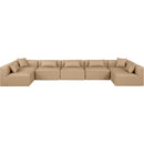 Meridian Cube Tan Vegan Leather Modular Sectional IMAGE 4