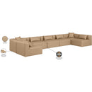 Meridian Cube Tan Vegan Leather Modular Sectional IMAGE 9