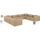 Meridian Cube Tan Vegan Leather Modular Sectional IMAGE 10