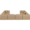 Meridian Cube Tan Vegan Leather Modular Sectional IMAGE 3