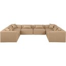 Meridian Cube Tan Vegan Leather Modular Sectional IMAGE 4