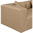 Meridian Cube Tan Vegan Leather Modular Sectional IMAGE 6