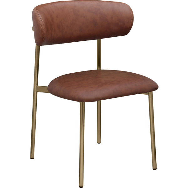 Meridian Lupita Brown Vegan Leather Dining Chair IMAGE 1