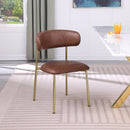 Meridian Lupita Brown Vegan Leather Dining Chair IMAGE 2