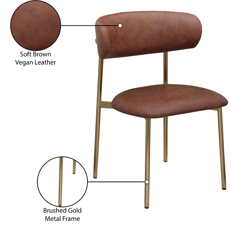 Meridian Lupita Brown Vegan Leather Dining Chair IMAGE 9