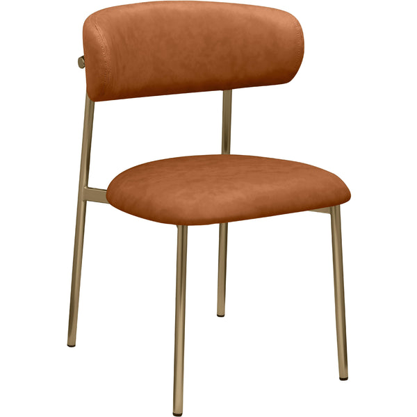 Meridian Lupita Cognac Vegan Leather Dining Chair IMAGE 1
