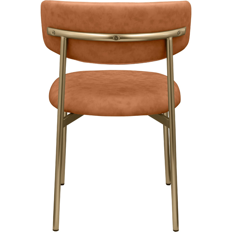 Meridian Lupita Cognac Vegan Leather Dining Chair IMAGE 3
