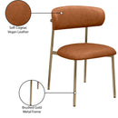 Meridian Lupita Cognac Vegan Leather Dining Chair IMAGE 9