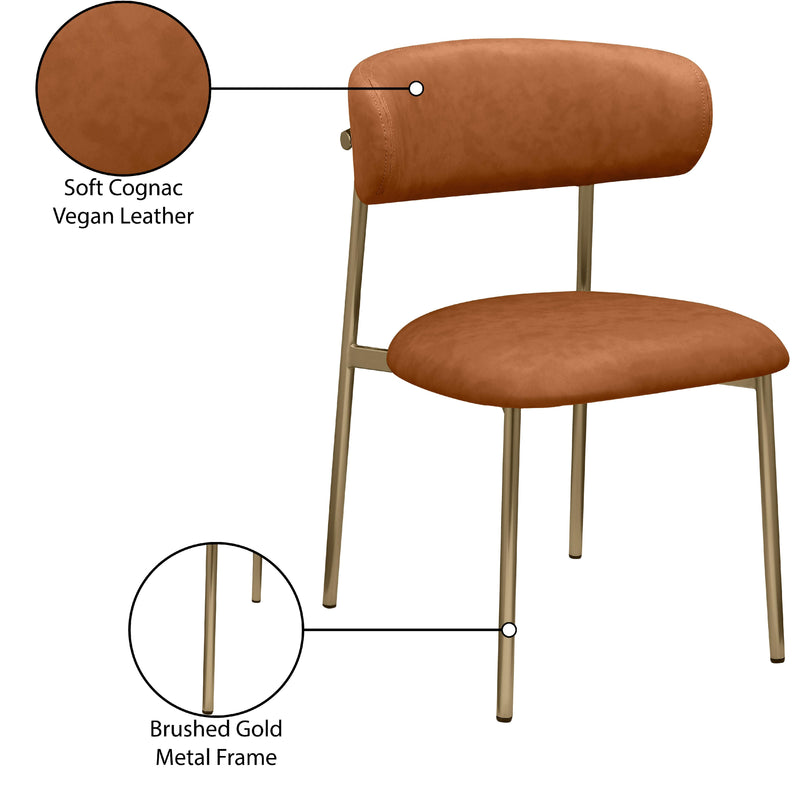 Meridian Lupita Cognac Vegan Leather Dining Chair IMAGE 9