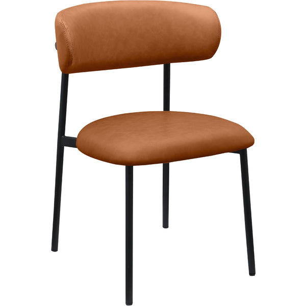 Meridian Lupita Cognac Vegan Leather Dining Chair IMAGE 1