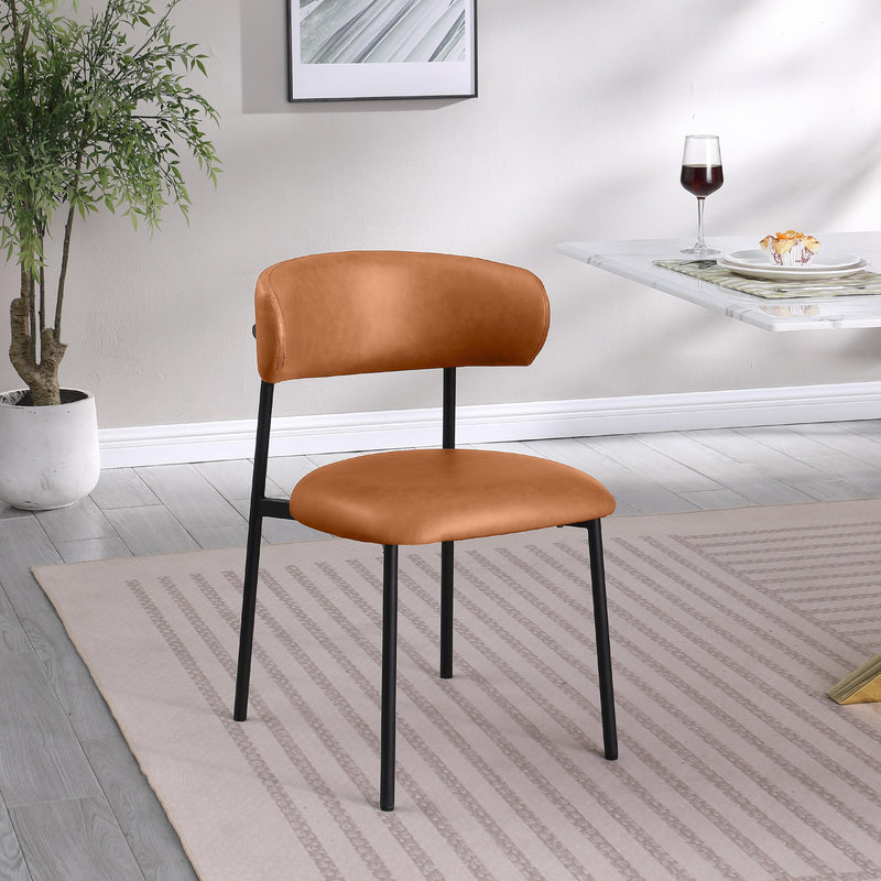 Meridian Lupita Cognac Vegan Leather Dining Chair IMAGE 2