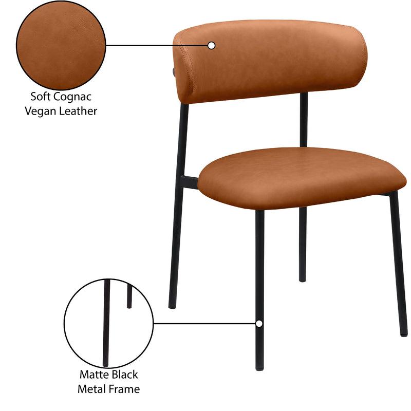 Meridian Lupita Cognac Vegan Leather Dining Chair IMAGE 9