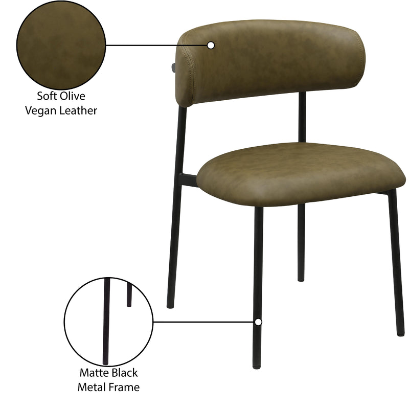 Meridian Lupita Olive Vegan Leather Dining Chair IMAGE 9