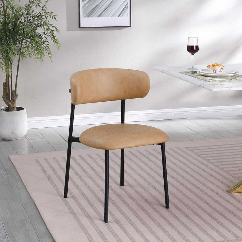 Meridian Lupita Tan Vegan Leather Dining Chair IMAGE 2