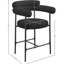 Meridian Blake Black Boucle Fabric Counter Stool IMAGE 10