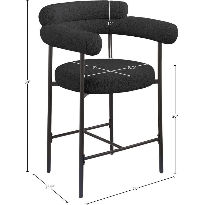 Meridian Blake Black Boucle Fabric Counter Stool IMAGE 10