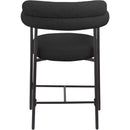 Meridian Blake Black Boucle Fabric Counter Stool IMAGE 2