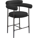 Meridian Blake Black Boucle Fabric Counter Stool IMAGE 3